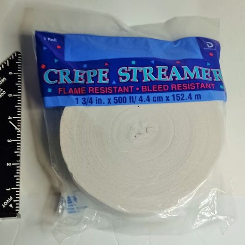 Lot of 3-NEW Jumbo White Streamer 1500 Ft -500 each roll -1 3/4 inches x 500 ft